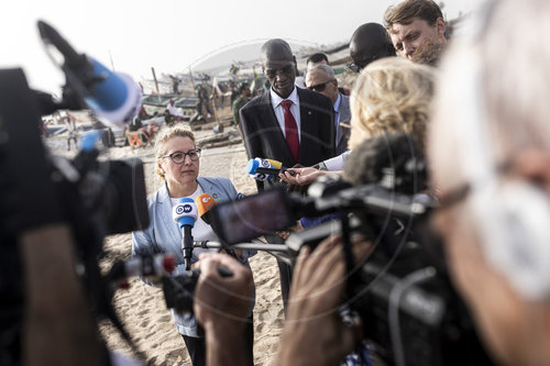 Bundesentwicklungshilfeministerin Svenja Schulze im Rahmen einer Reise in die Sahel-Region nach Mauretanien und Nigeria