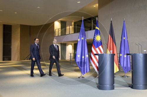 Pressekonferenz: Bundeskanzler Olaf Scholz und Anwar Ibrahim, Premierminister von Malaysia