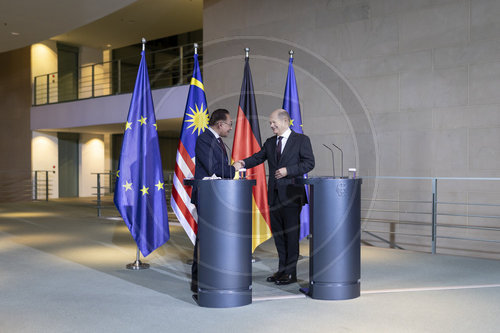 Pressekonferenz: Bundeskanzler Olaf Scholz und Anwar Ibrahim, Premierminister von Malaysia