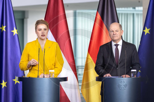Bundeskanzler Scholz trifft lettische Ministerpraesidentin Evika Silina