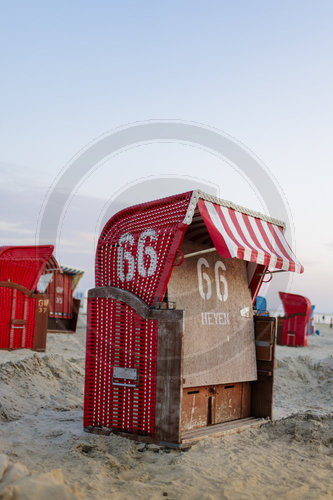 Geschlossener Strandkorb auf Borkum