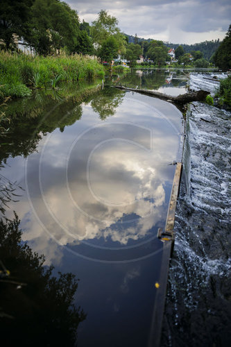 Fluss Saale im Thueringer Schiefergebirge