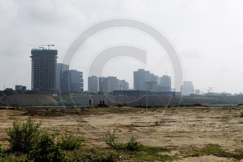 Neues Stadtviertel in Gujarat, Indien