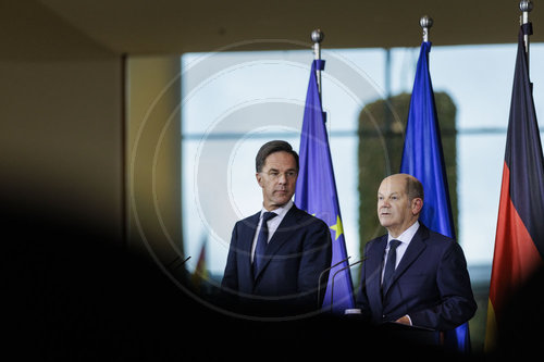 PK Bundeskanzler Scholz und Mark Rutte