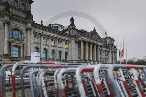 Absperrung vor dem Deutschen Bundestag