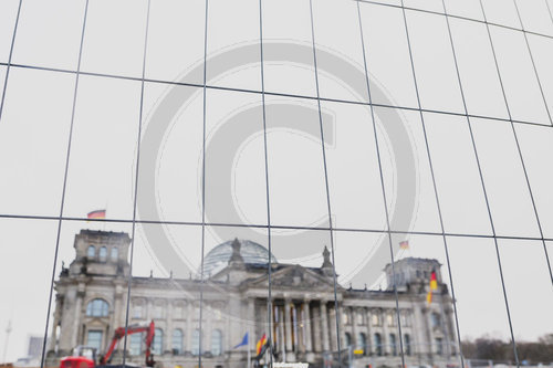 Absperrung vor dem Deutschen Bundestag