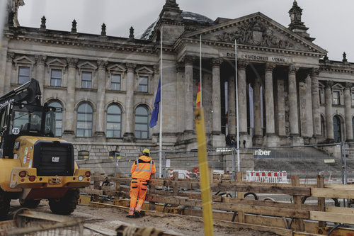 Baustelle vor dem Reichstag