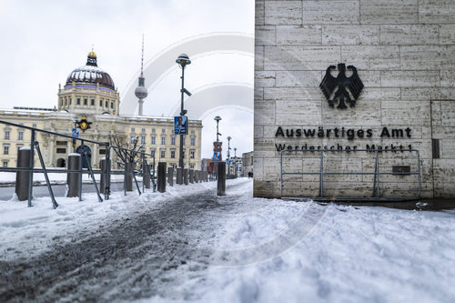 Auswaertiges Amt im Schnee