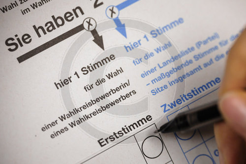 Stimmzettel Bundestagswahl