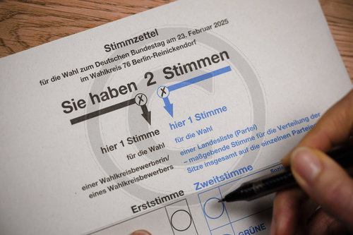 Stimmzettel Bundestagswahl