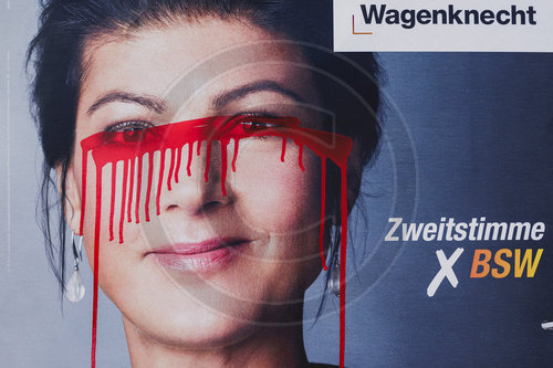 Beschmierte Wahlplakate