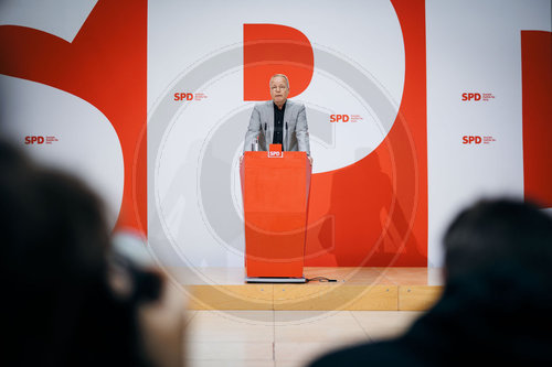 Matthias Miersch informiert ueber den Ausgang des SPD-Mitgliedervotums
