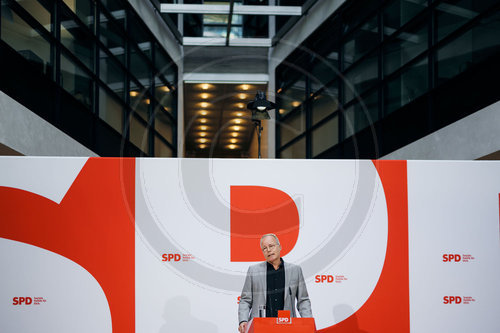 Matthias Miersch informiert ueber den Ausgang des SPD-Mitgliedervotums