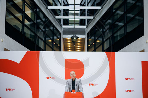 Matthias Miersch informiert ueber den Ausgang des SPD-Mitgliedervotums