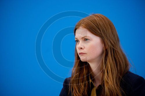 Regierungspressekonferenz mit Anna-Lena Beckfeld