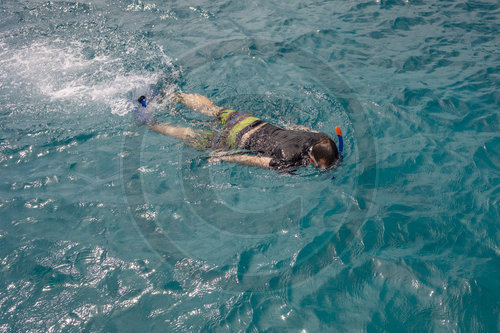 Schnorchler im offenen Wasser