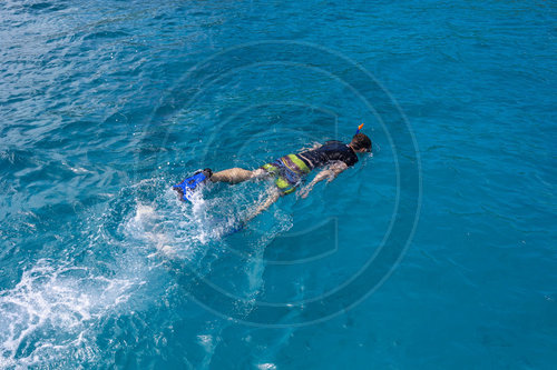 Schnorchler im offenen Wasser