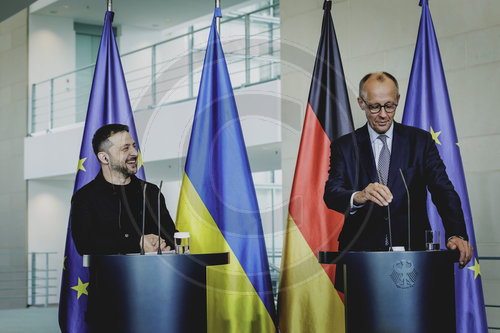 Pressekonferenz von Friedrich Merz und Wolodymyr Selenskyj