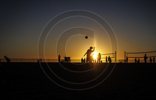 Volleyball Spieler am Santa Monica Beach