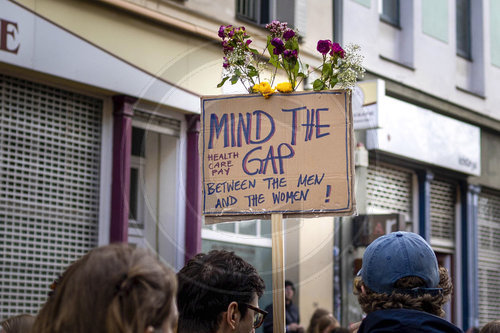 Demonstration am Frauentag.