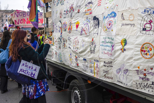 Demonstration am Frauentag.