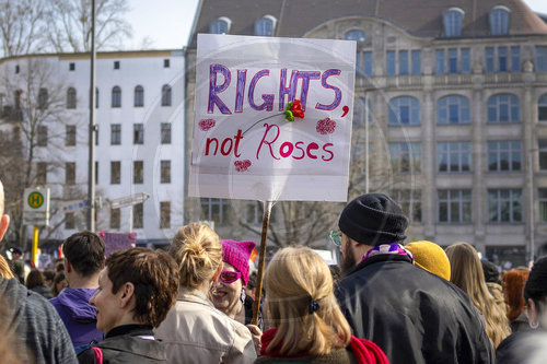 Demonstration am Frauentag.