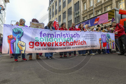 Demonstration am Frauentag.