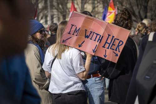 Demonstration am Frauentag.