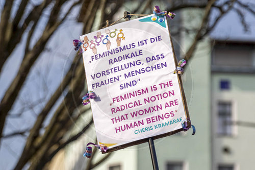 Demonstration am Frauentag.