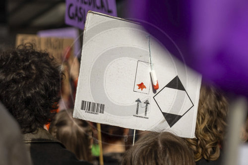 Demonstration am Frauentag.