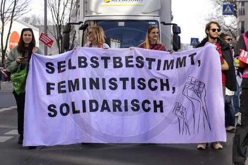 Demonstration am Frauentag.