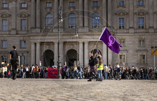 Demonstration am Frauentag.
