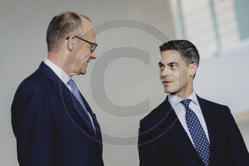 Bundeskanzler Merz trifft den Ministerpraesidenten der Niederlande Rob Jetten