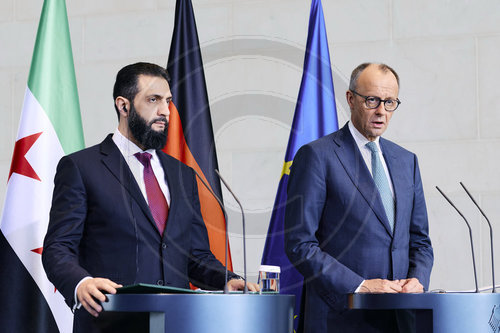 Pressekonferenz Friedrich Merz und Ahmed al Sharaa