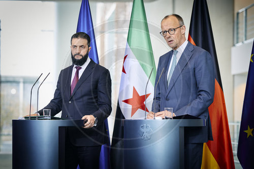 Pressekonferenz Friedrich Merz und Ahmed al Sharaa