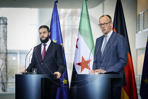 Pressekonferenz Friedrich Merz und Ahmed al Sharaa