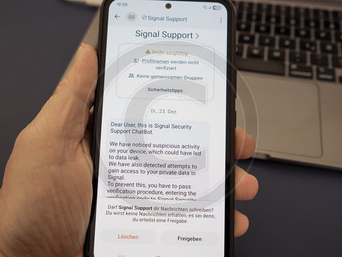 Phishing-Angriff auf Nutzer des Messengerdienstes Signal