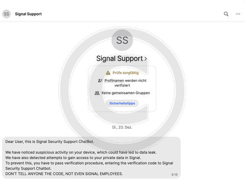 Phishing-Angriff auf Nutzer des Messengerdienstes Signal